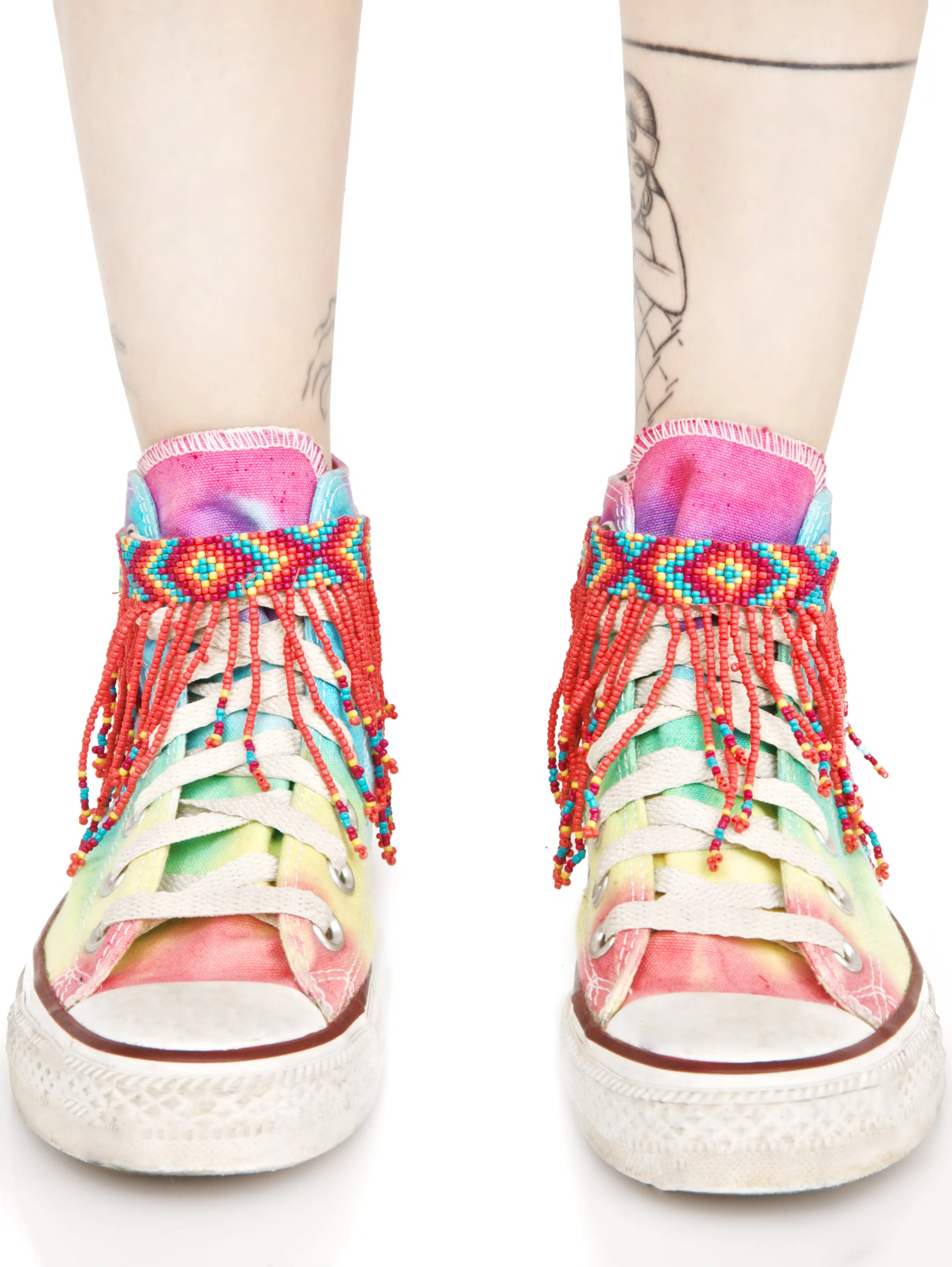 Colored Rain Beaded Ankle Wraps