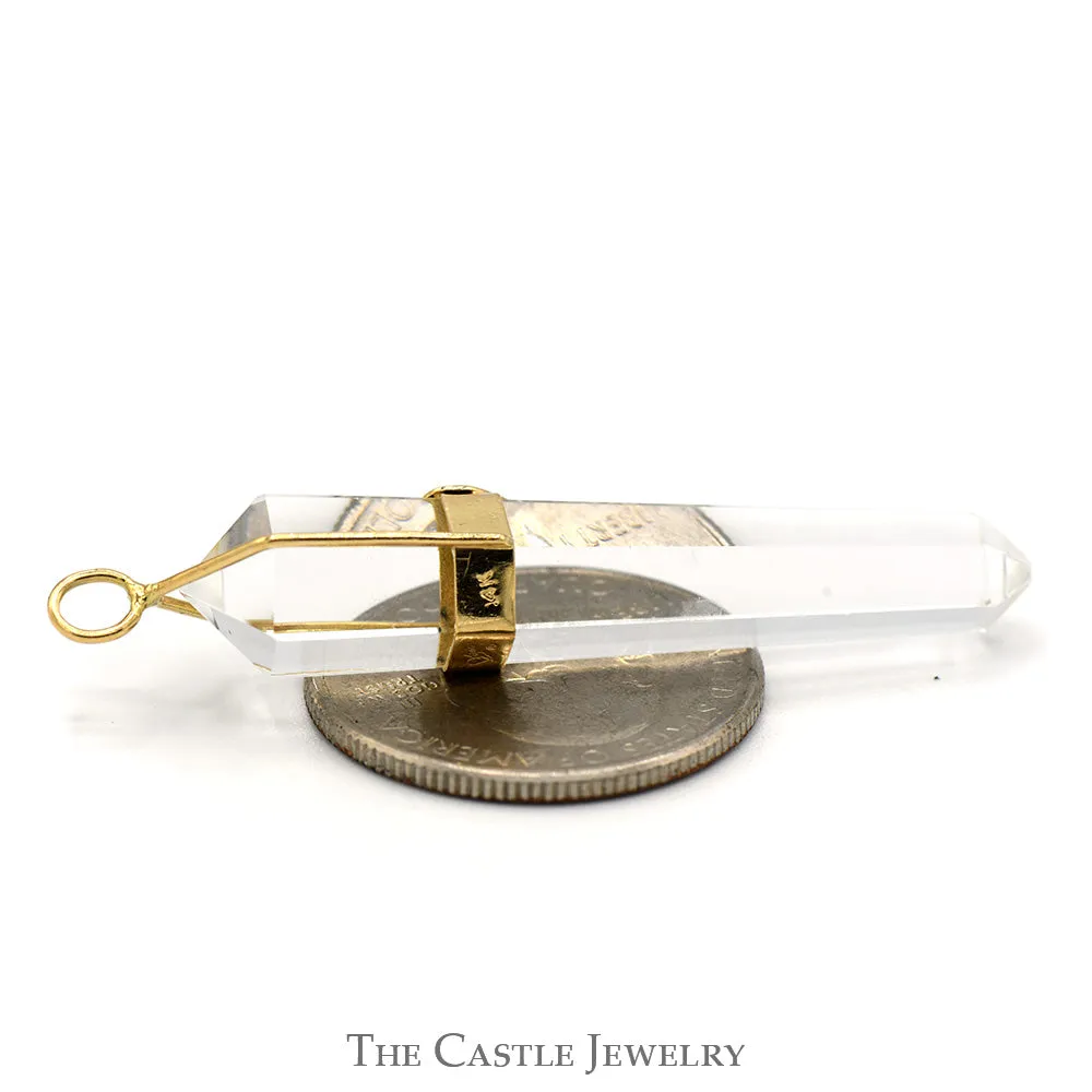 Crystal Pendant in 14k Yellow Gold Heart Designed Mount