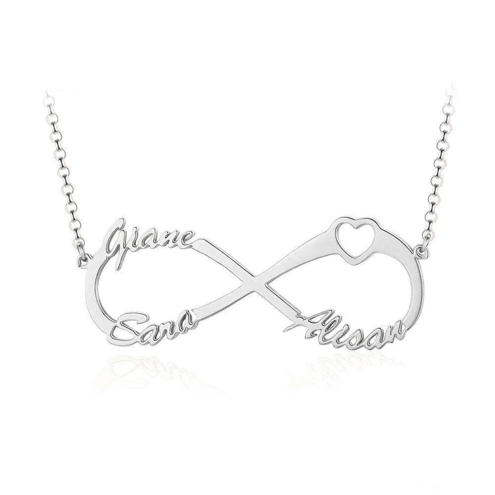 Custom Name Infinity Heart Pendant Necklace