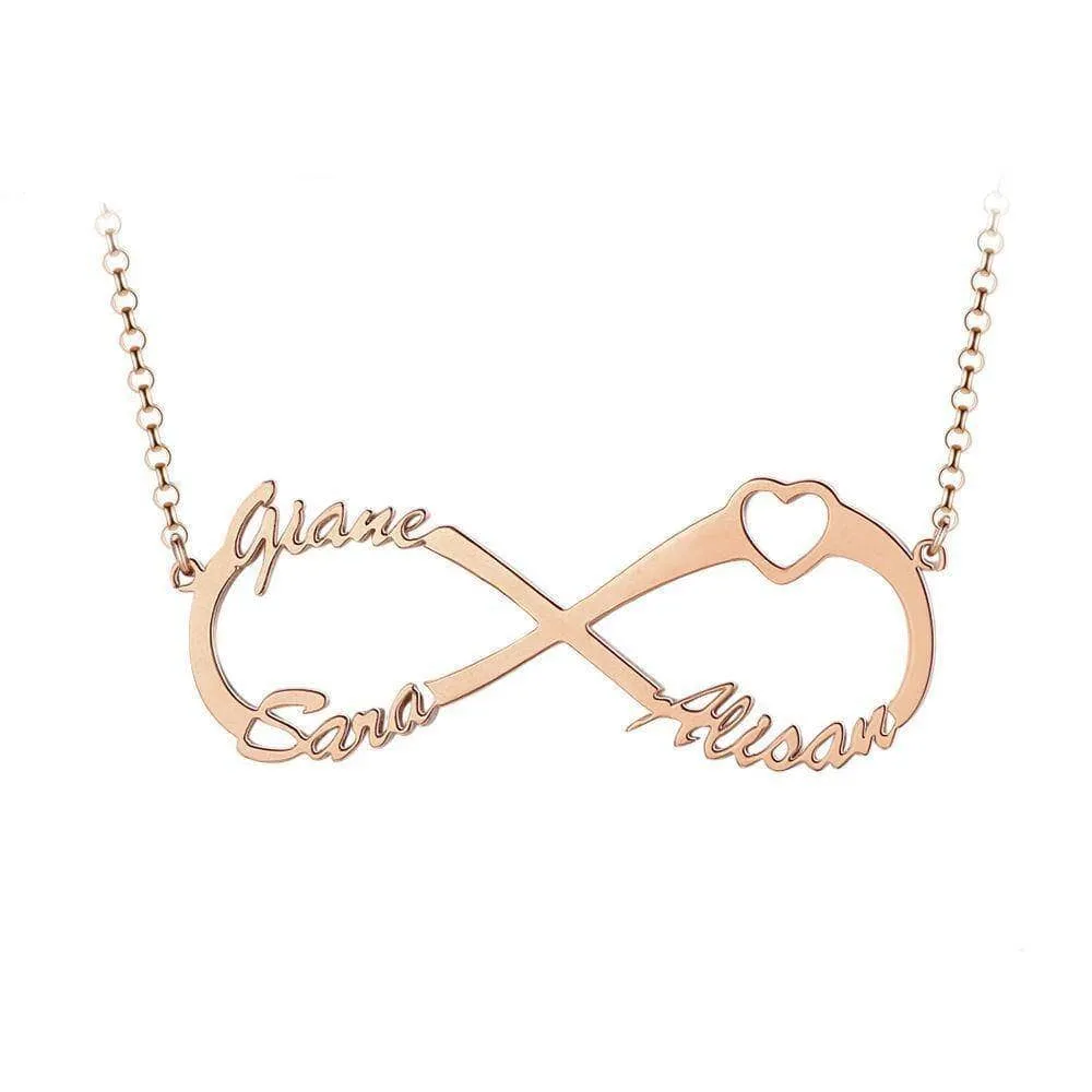 Custom Name Infinity Heart Pendant Necklace