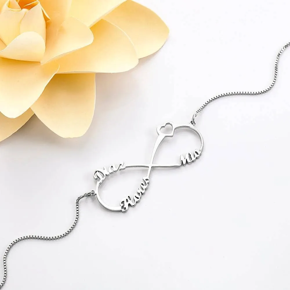 Custom Name Infinity Heart Pendant Necklace