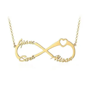 Custom Name Infinity Heart Pendant Necklace