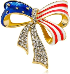 Dainty Crystal Brooch Butterfly Bow Elephant Enamel Rhinestone Brooch Pin I Love for Presidential Supporter