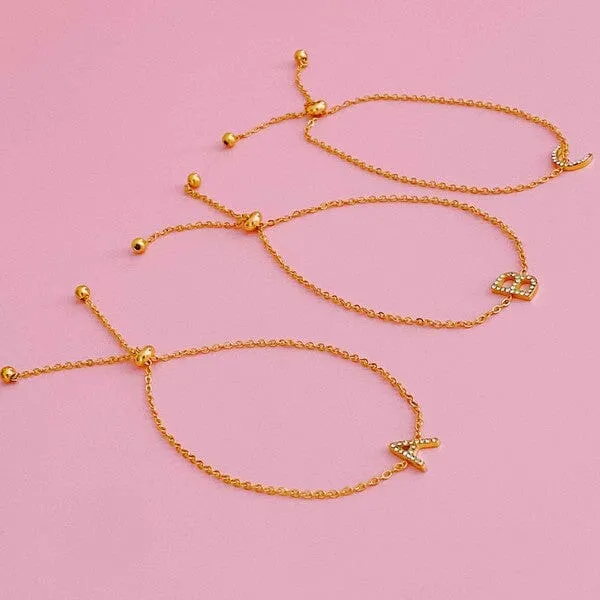 Dainty Sparkle Initial Bracelet