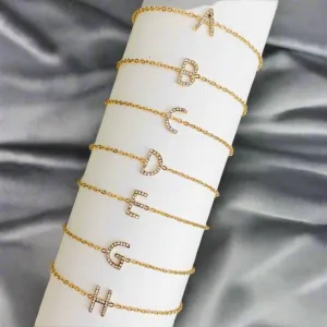 Dainty Sparkle Initial Bracelet