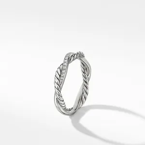 David Yurman Petite Infinity Twisted Ring with Pavé Diamonds