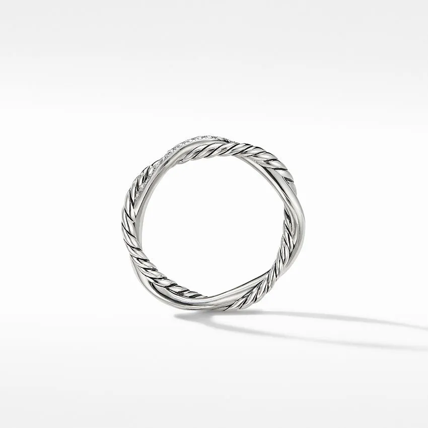 David Yurman Petite Infinity Twisted Ring with Pavé Diamonds