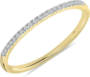 Dazzlingrock Collection 0.08 Cttw Round White Diamond Minimalist Stackable Wedding Band for Women in 10K Solid Gold