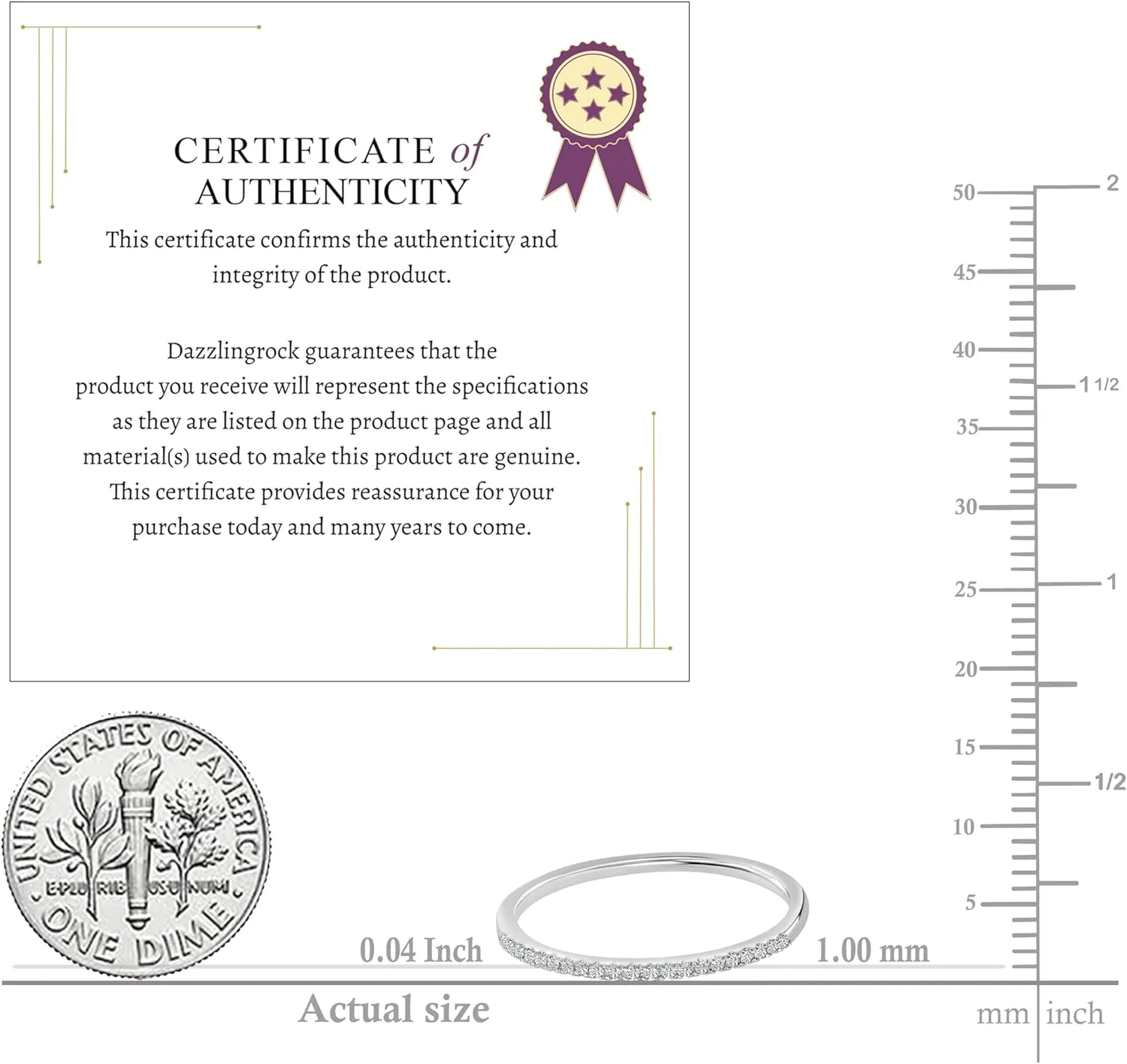 Dazzlingrock Collection 0.08 Cttw Round White Diamond Minimalist Stackable Wedding Band for Women in 10K Solid Gold
