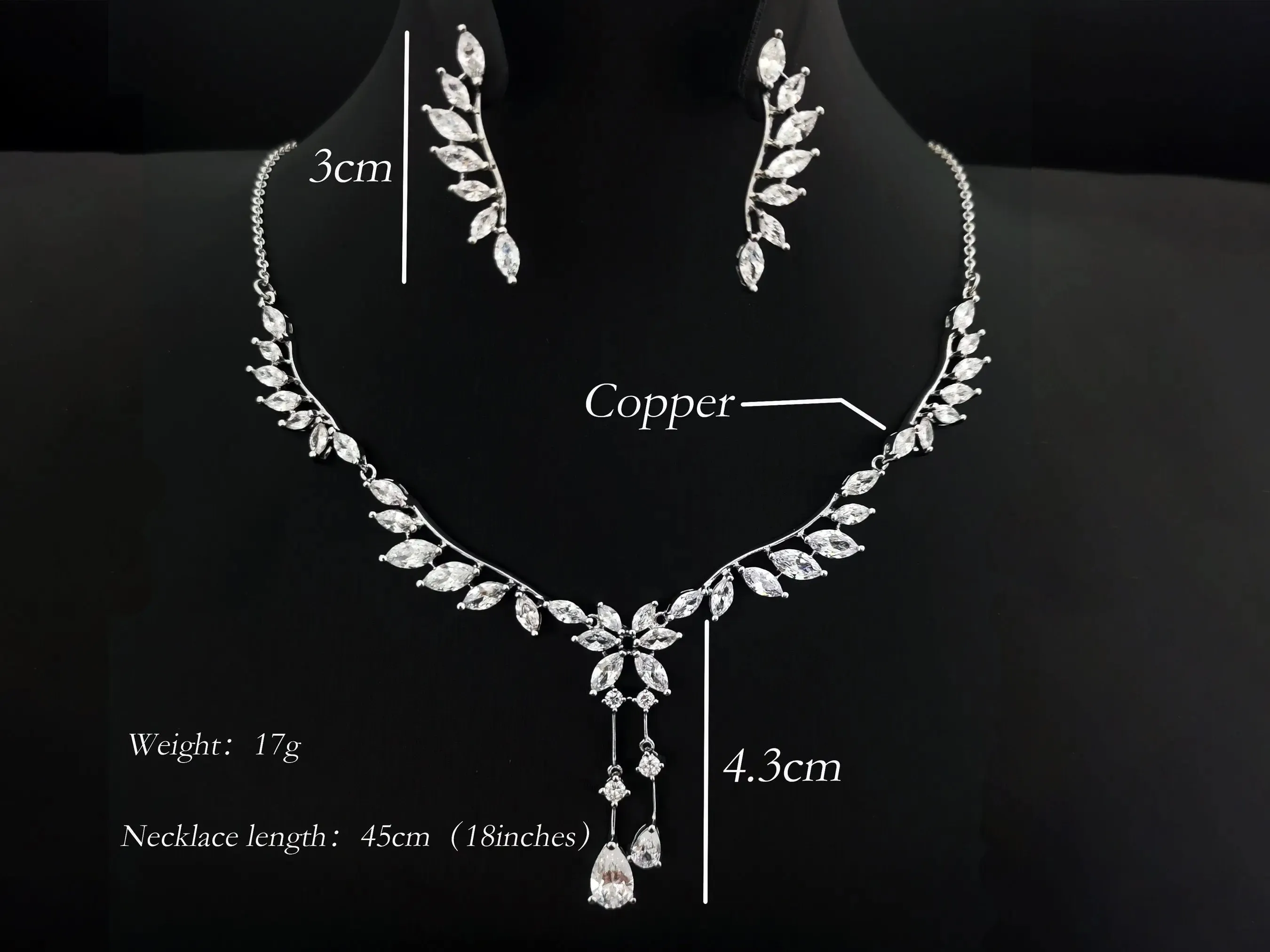 Delightful Silver Angel Wings Necklace and Earring Set - Silver