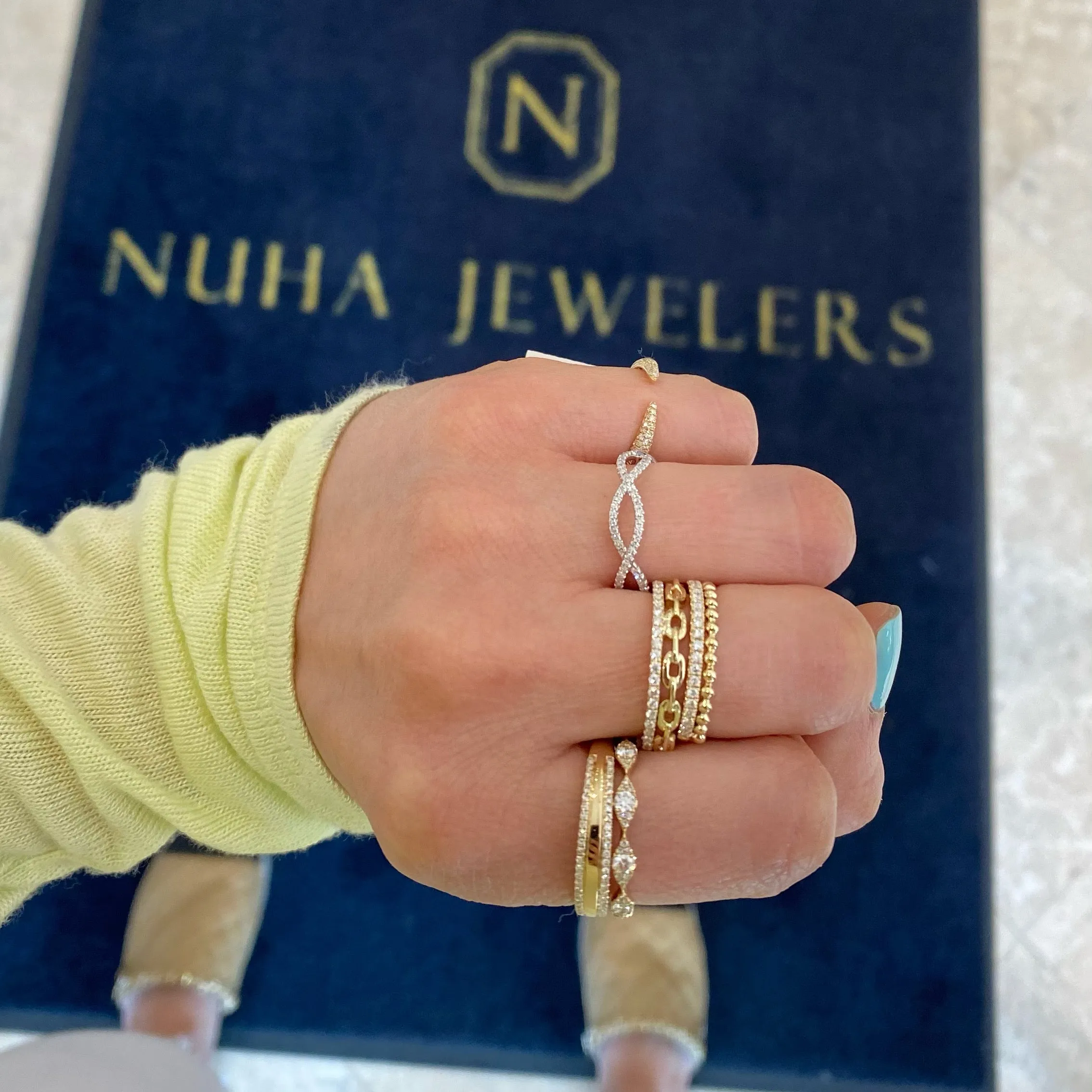 Diamond & Gold Stackable Ring