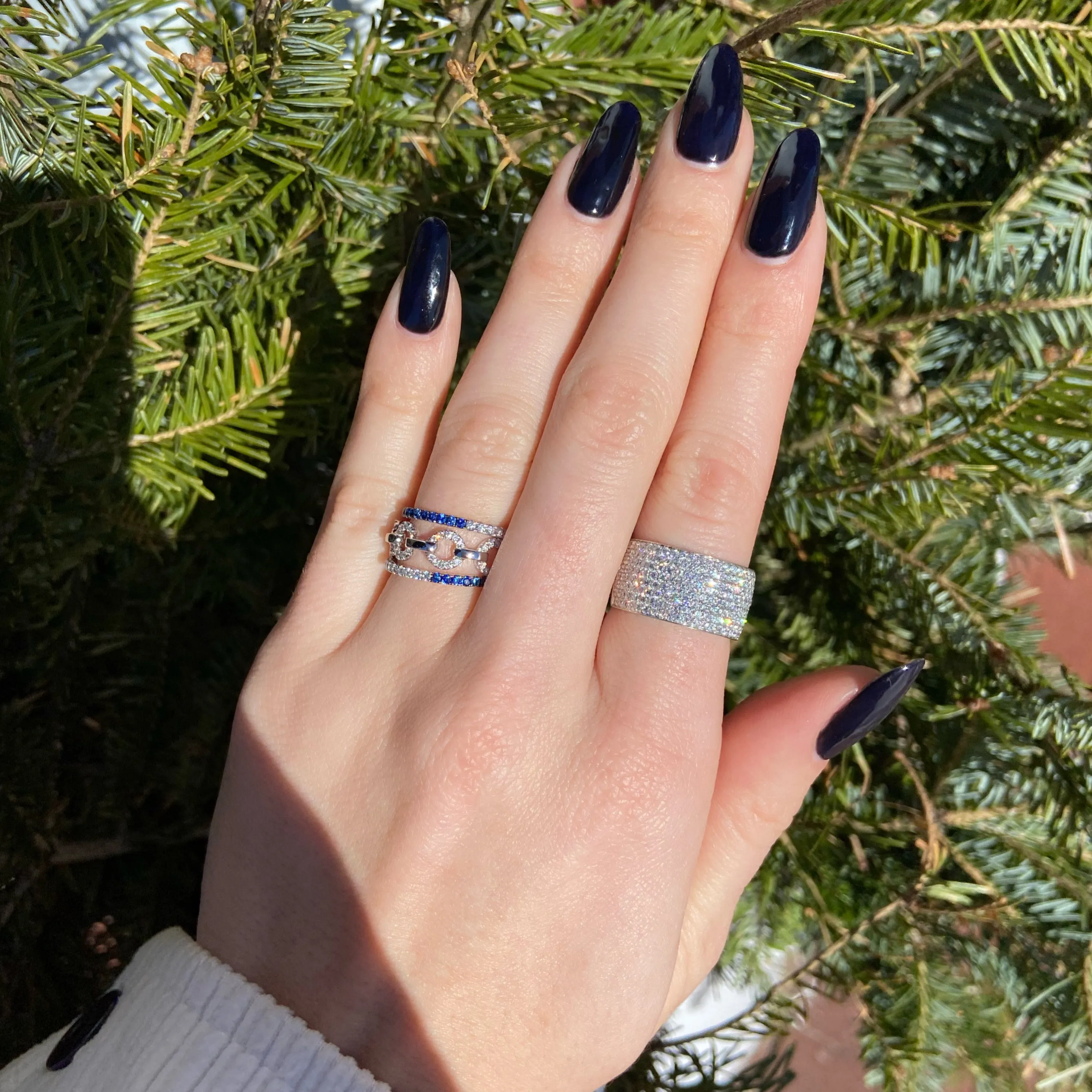 Diamond Circle Link Stackable Ring