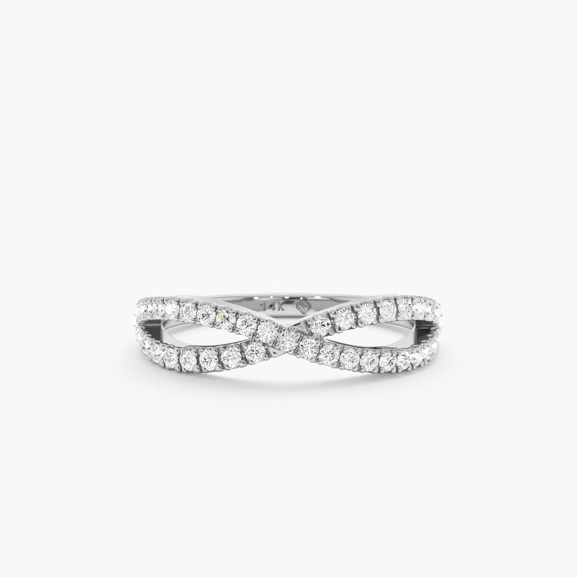 Diamond Crossover Gold Ring, Emily