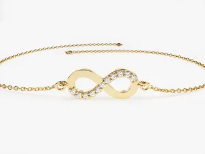 Diamond Infinity Bracelet in 14k Gold