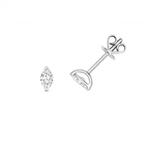 Diamond Jewellery 18ct White Gold Marquise Diamond Studs EDQ353W