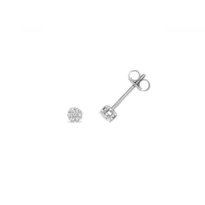 Diamond Jewellery 9ct Gold Diamond Round Illusion Set Studs ED113W