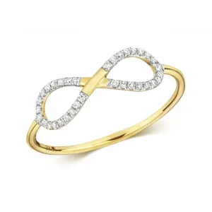 Diamond Jewellery 9ct Infinity Gold Ring RD809