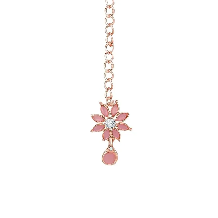 Diamond Necklace Jewelry Set for Women with Earrings and Maang Tikka for Wedding