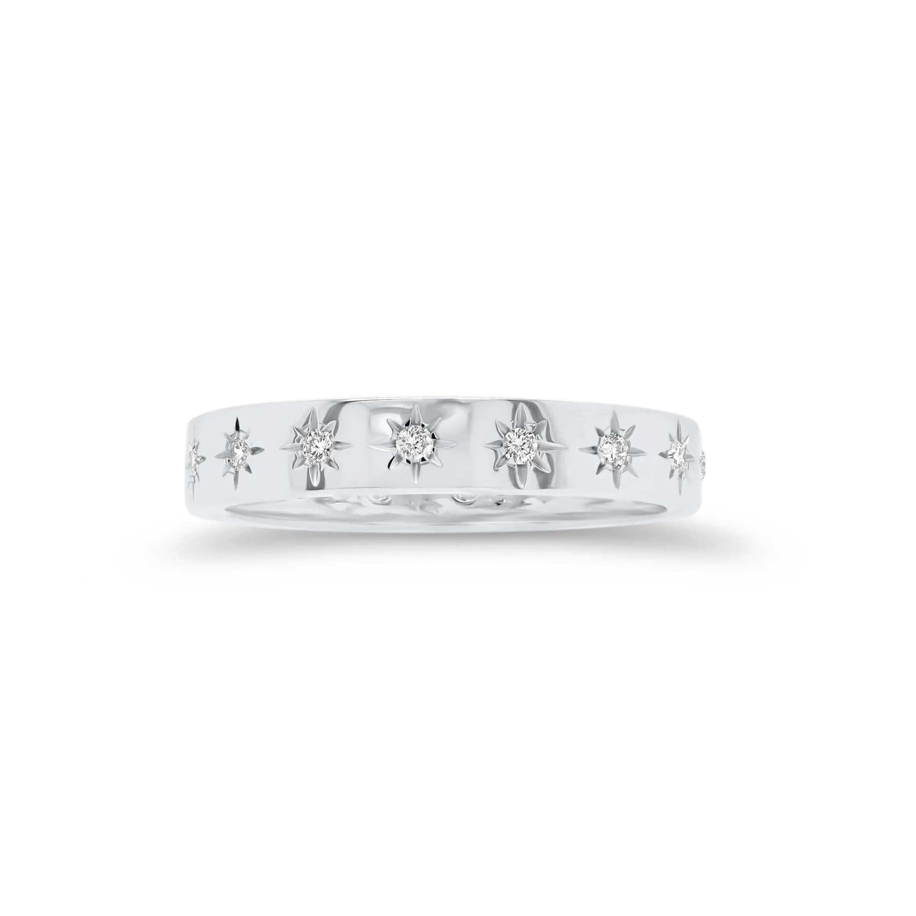 Diamond Starburst Stackable Ring