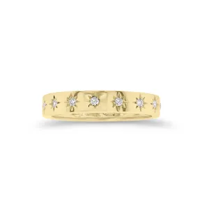 Diamond Starburst Stackable Ring