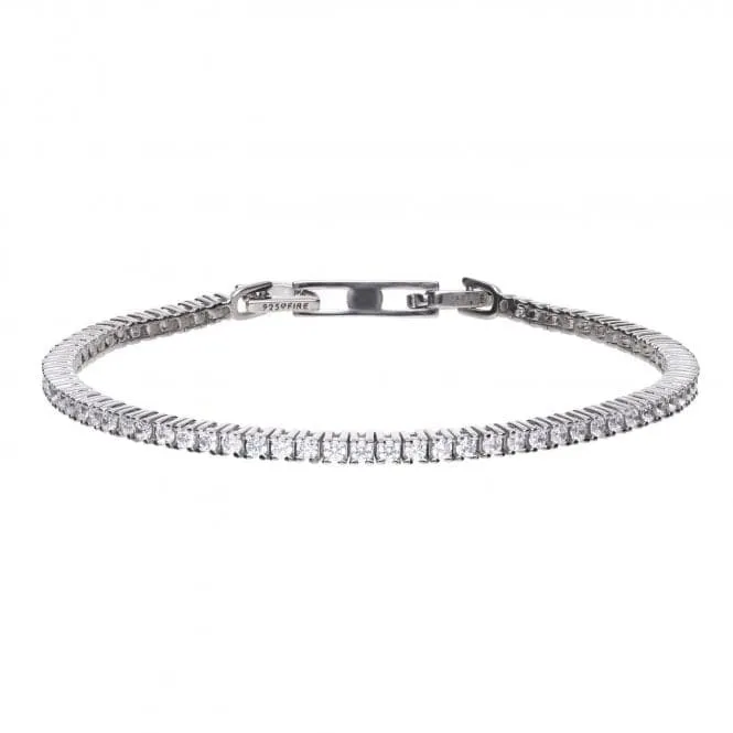 Diamonfire Silver White Cubic Zirconia Fine Tennis Bracelet B5096