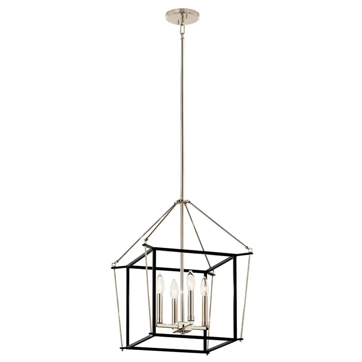 Eisley 21" 4-Light Pendant Light, Black and Polished Nickel Finish