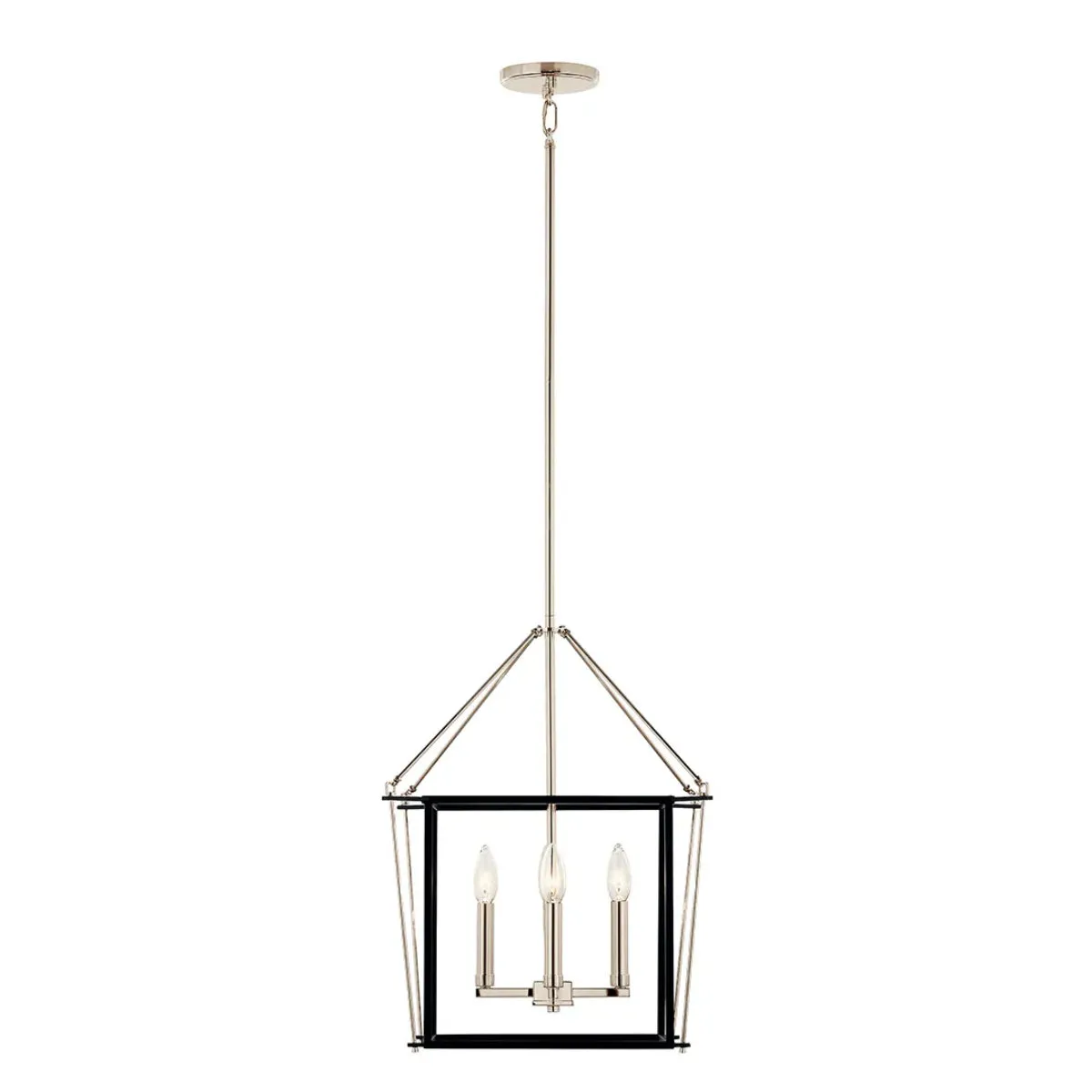 Eisley 21" 4-Light Pendant Light, Black and Polished Nickel Finish