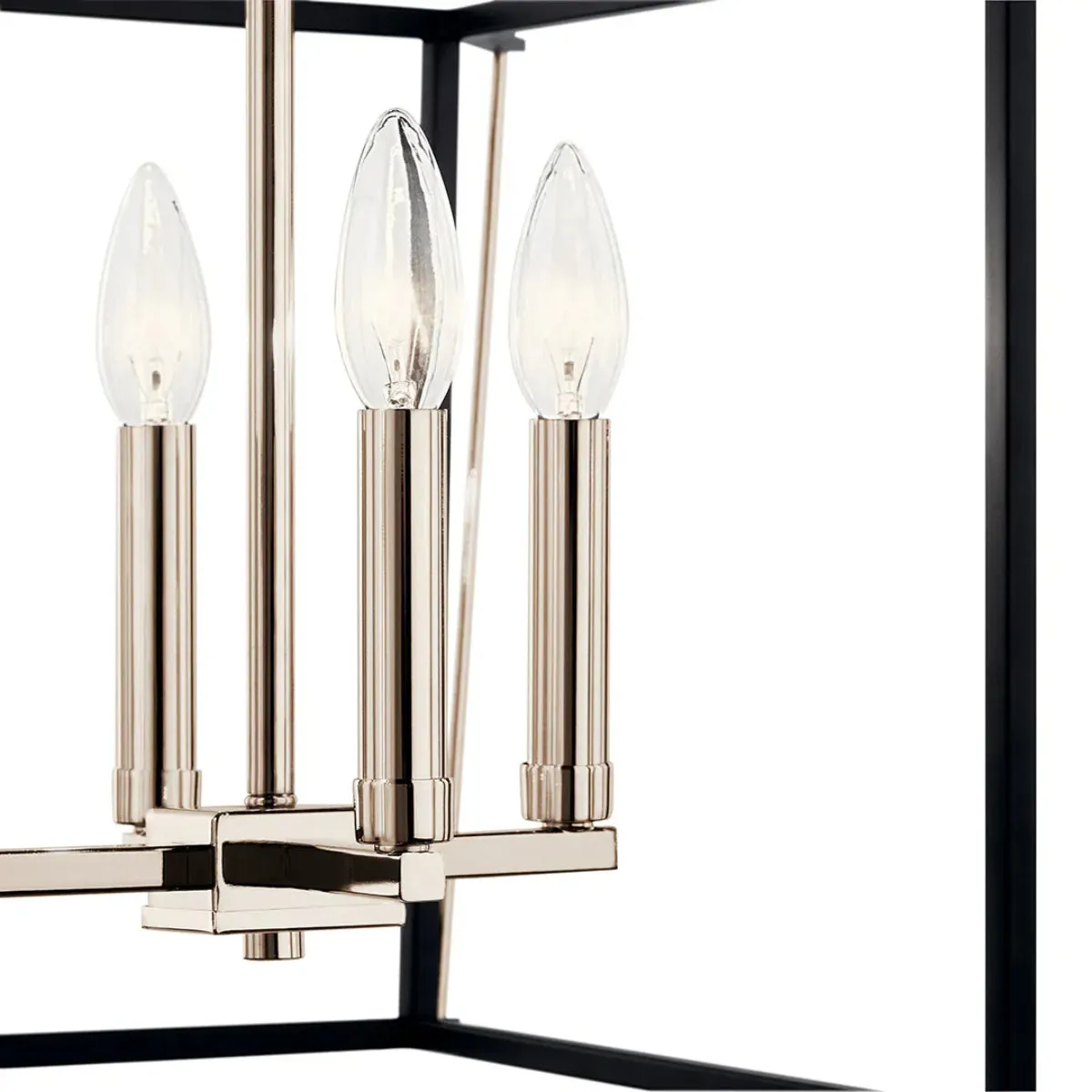 Eisley 21" 4-Light Pendant Light, Black and Polished Nickel Finish