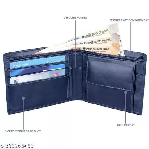 Elegant 4-in-1 Blue Wallet, Pen, Keychain & Mini Diary - Gifts for Men