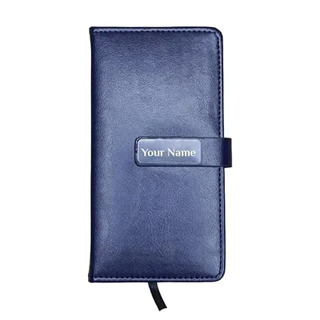 Elegant 4-in-1 Blue Wallet, Pen, Keychain & Mini Diary - Gifts for Men