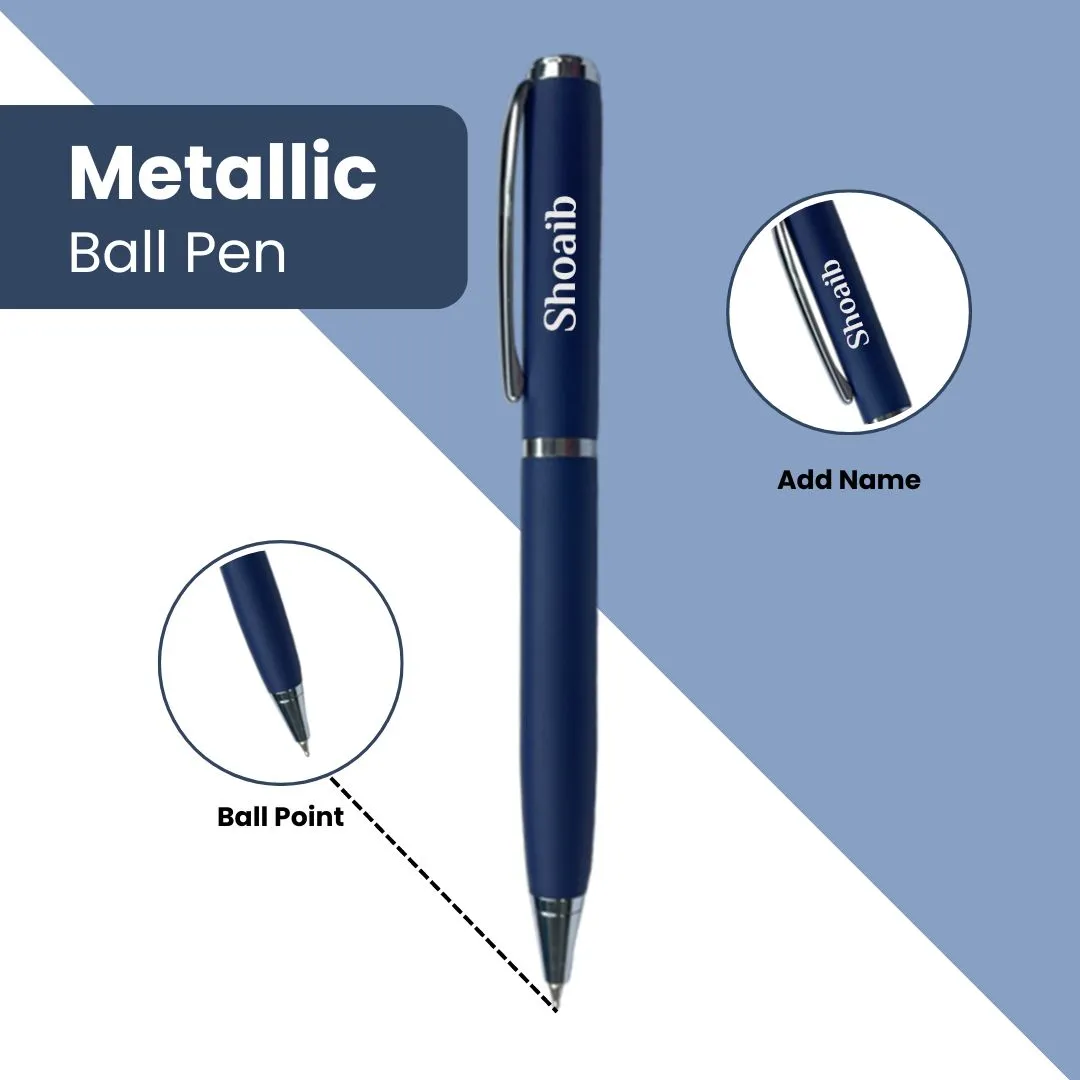 Elegant 4-in-1 Blue Wallet, Pen, Keychain & Mini Diary - Gifts for Men