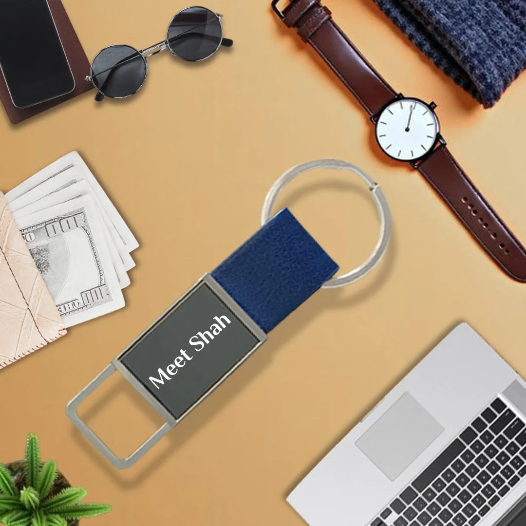 Elegant 4-in-1 Blue Wallet, Pen, Keychain & Mini Diary - Gifts for Men