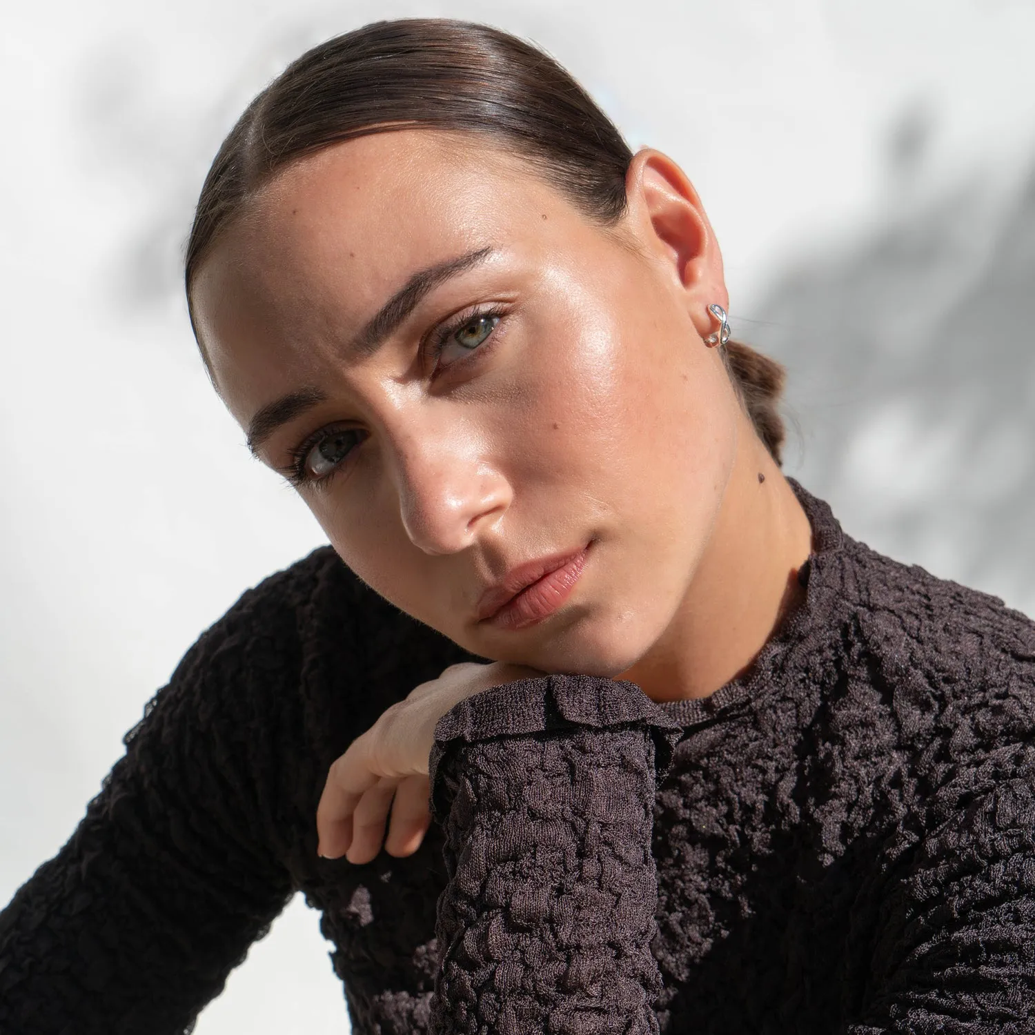 Entwined Small Infinity Huggie Hoops