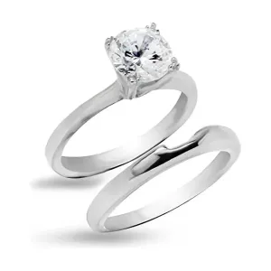 Eternal Charm Dual Prong Round CZ Bridal Ring Set
