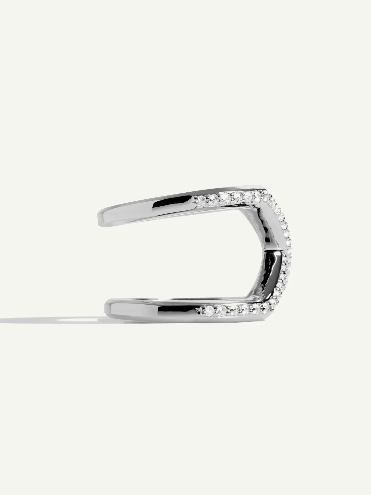 Exquis Pavé-Set Brilliant White Diamond Infinity Ring In 18K White Gold