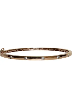 FC Creations Bracelet 14K Gold Diamond Bangle Bracelet | Rose Gold CTTW 0.30 Carat
