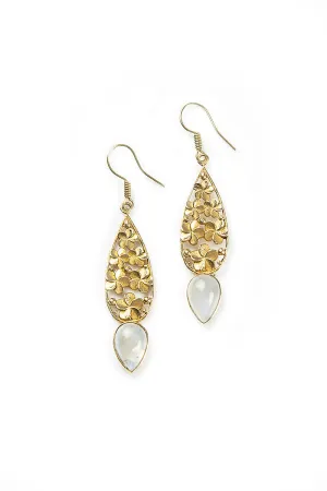 Flower Garden Moonstone Crystal Earrings
