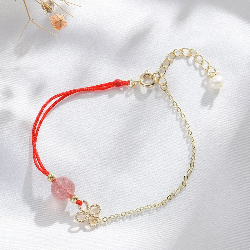 Fortune's Favor Crystal Rope Bracelet with Sterling Silver Needle
