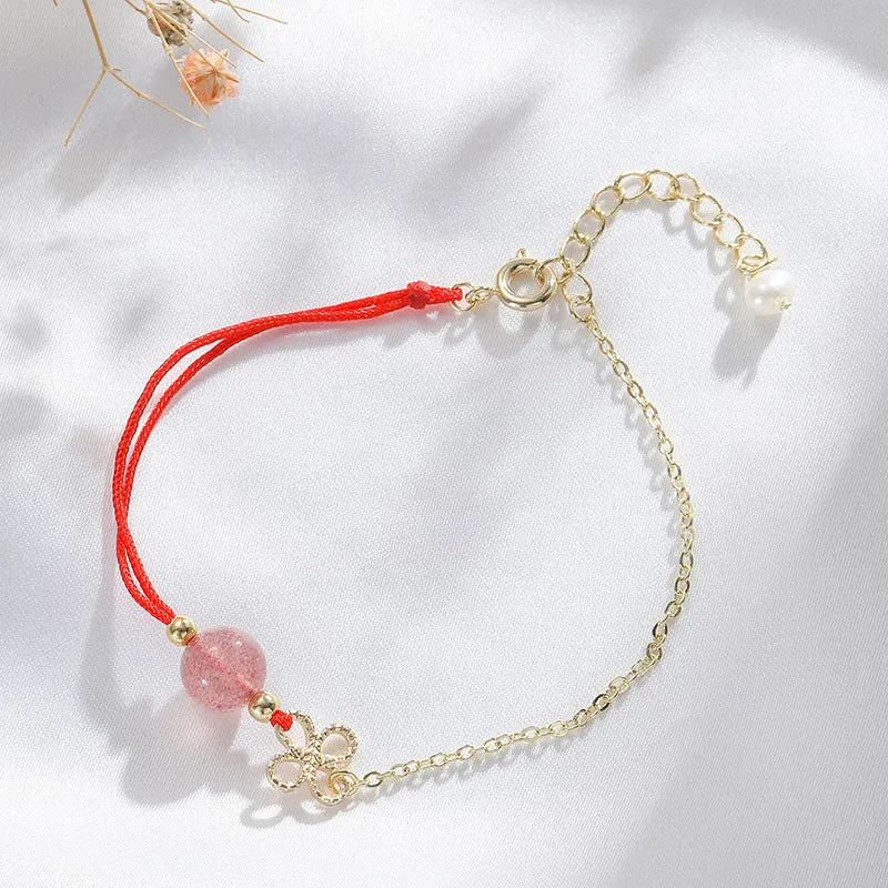 Fortune's Favor Crystal Rope Bracelet with Sterling Silver Needle