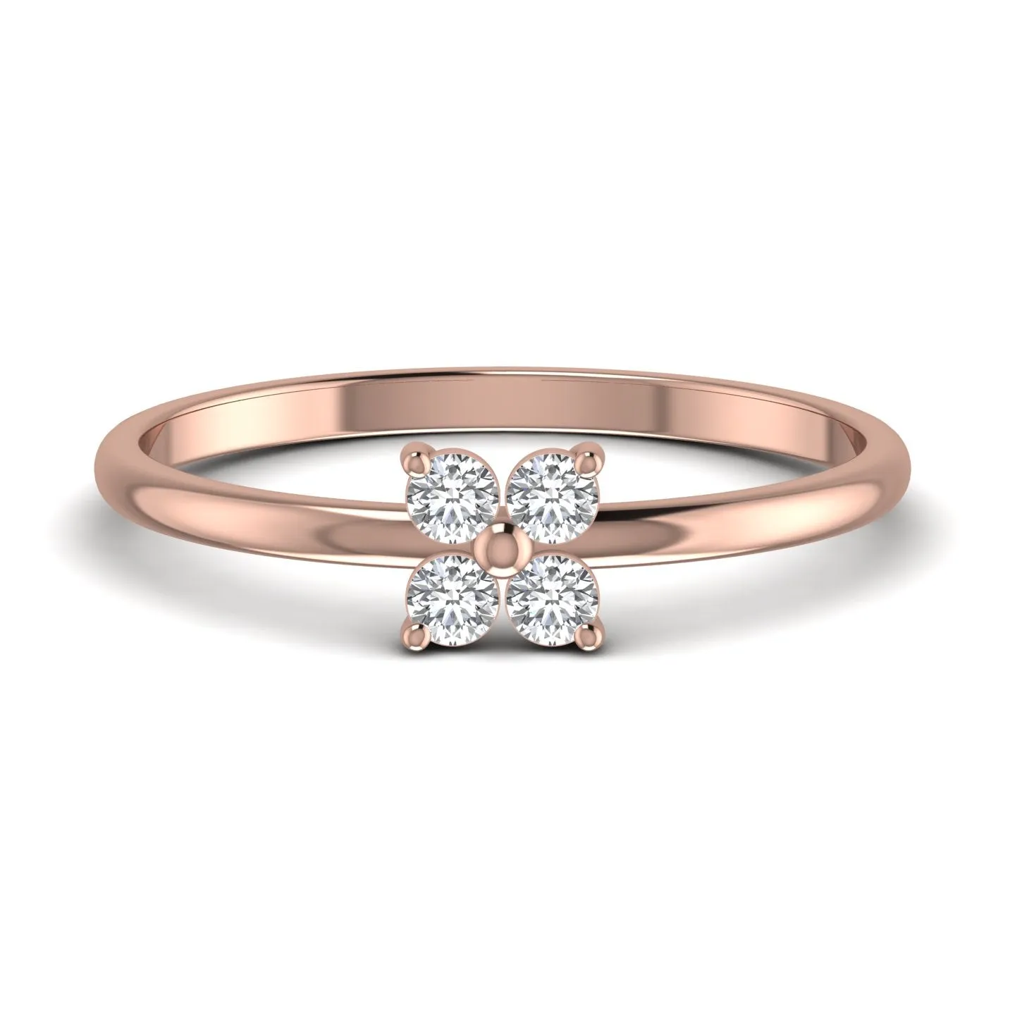 Four Stone Diamond Minimalist Ring