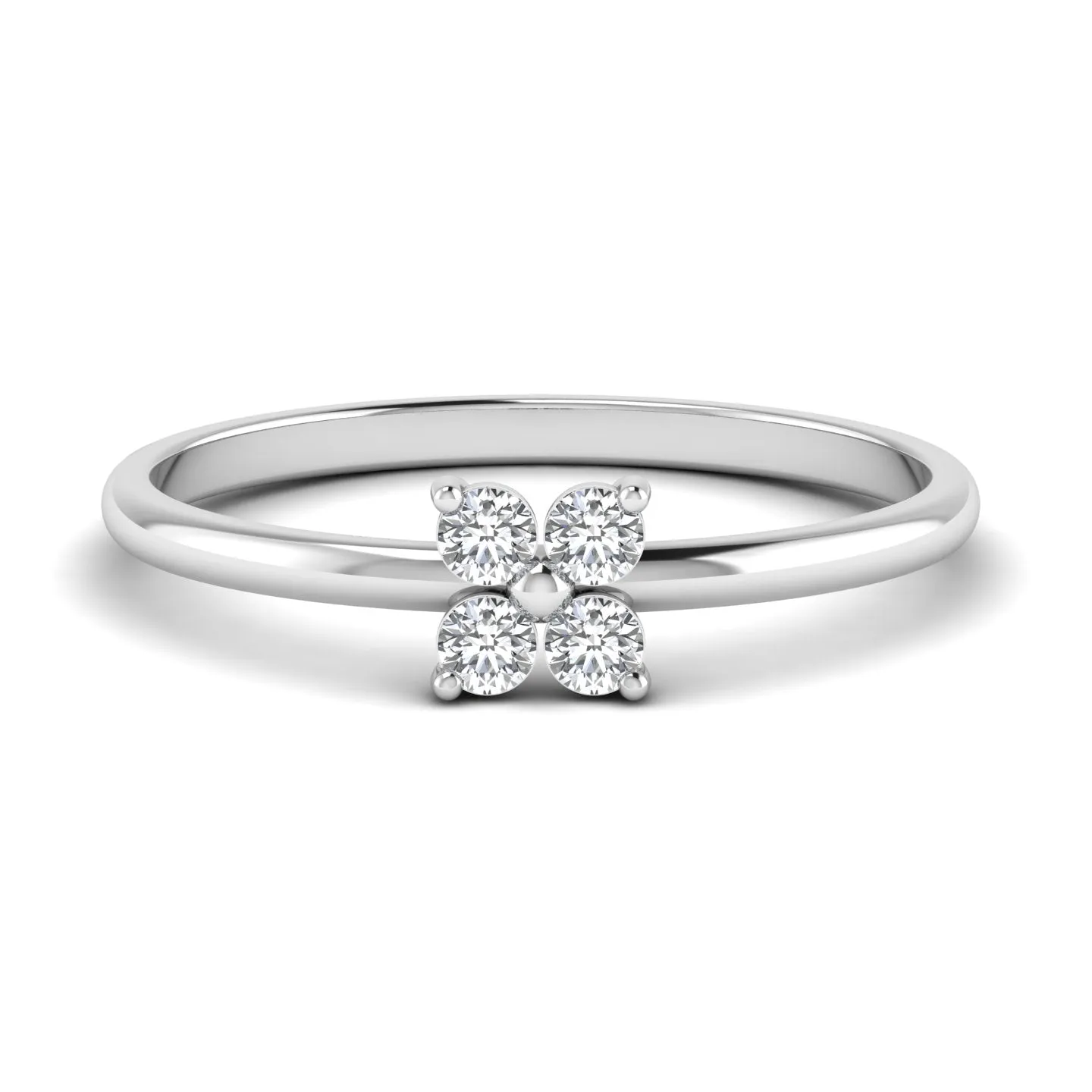 Four Stone Diamond Minimalist Ring