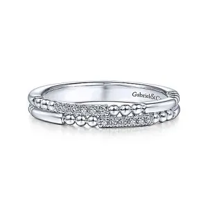 Gabriel & Co., 14K White Gold Two Row Stackable Ring