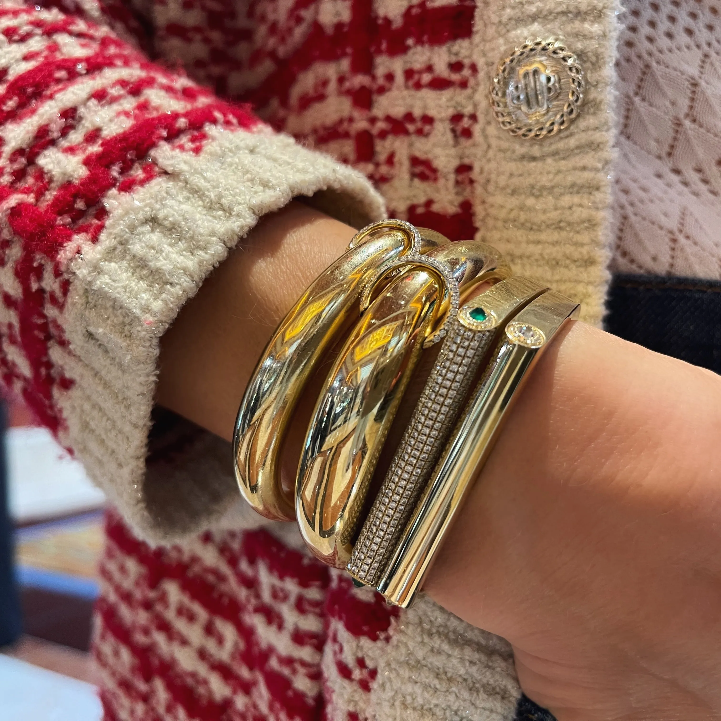 Gemstone & Diamond Grace Bangle Bracelet