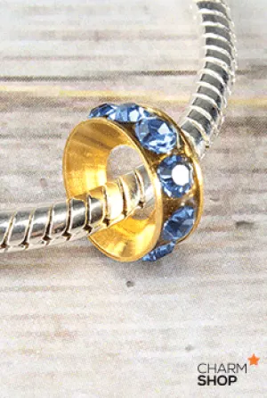 Glimmering Blue Stone Bead Charm