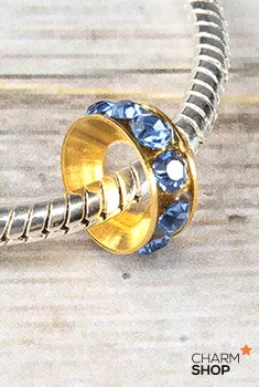 Glimmering Blue Stone Bead Charm