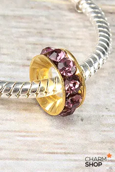 Glimmering Purple Stone Bead Charm