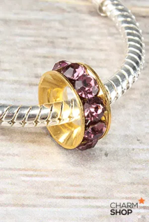 Glimmering Purple Stone Bead Charm