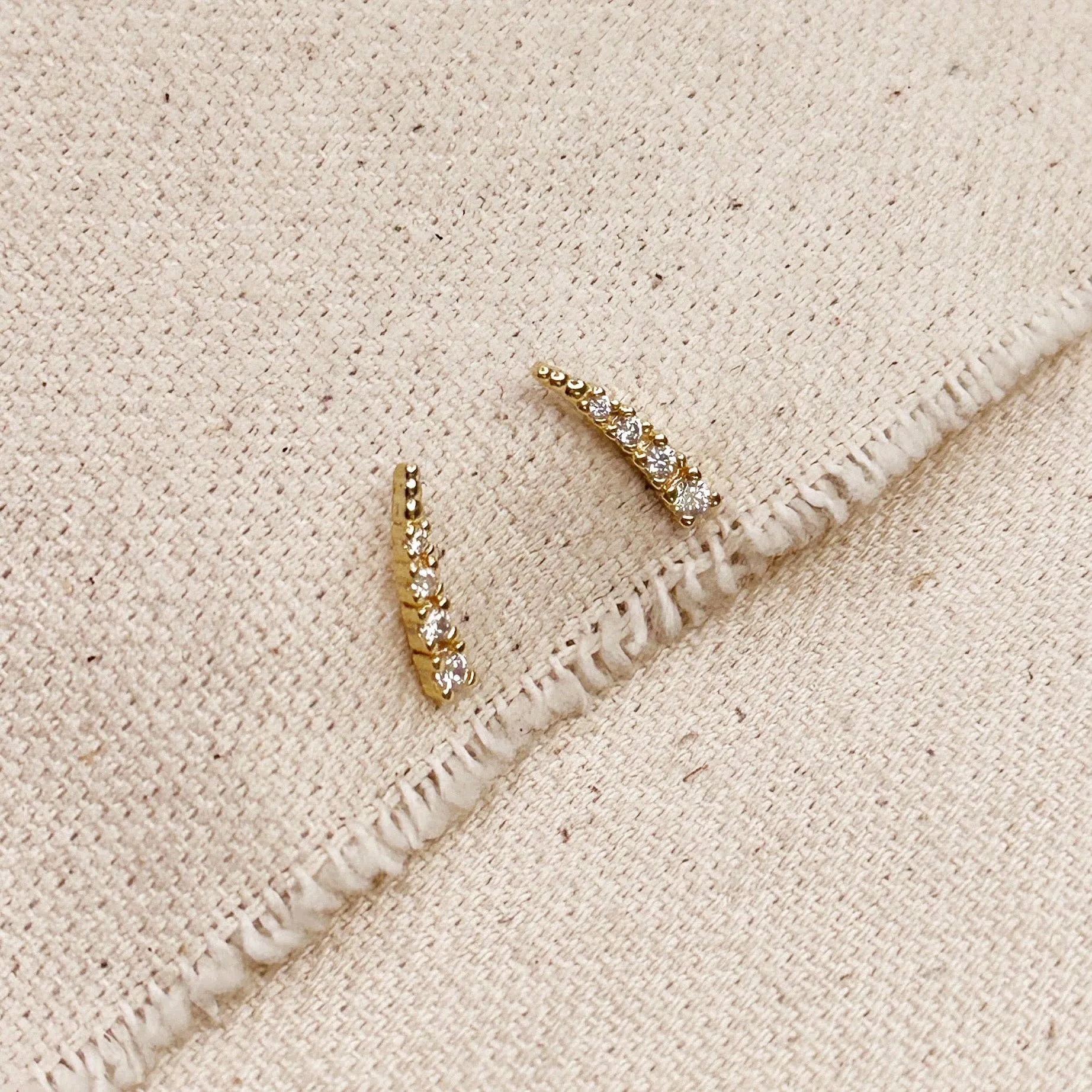 GoldFi - Mini Climber CZ Stud Earrings