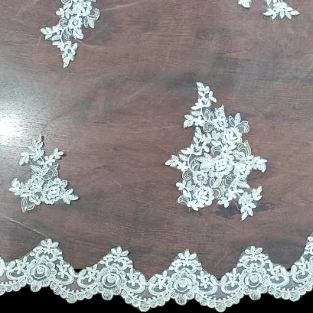 GownLink Bridal Long Veil with Face Layer & comb for Christian & Catholic Wedding GLHL53-2