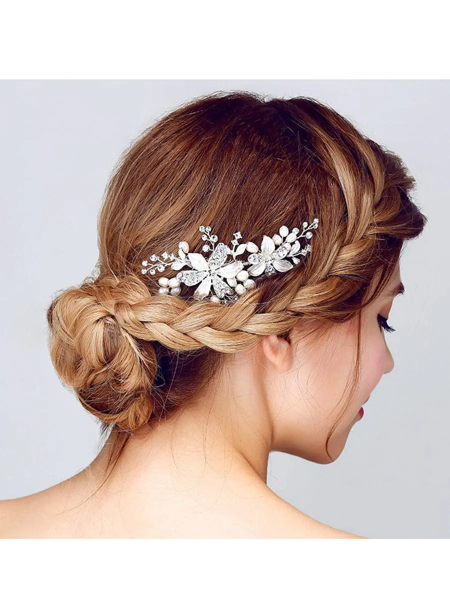 Graceful Pearl and Rhinestone Bridal Hair Comb